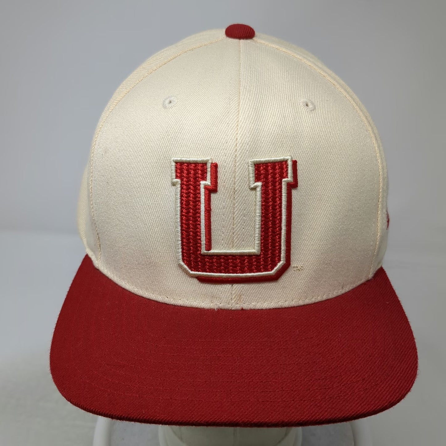 Utah Utes NCAA Adidas Snapback Hat Beige Red One Size College Vault Flat Brim