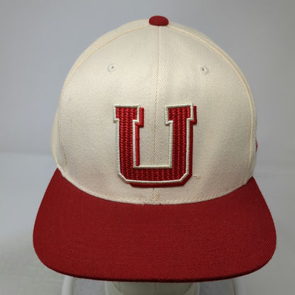 Utah Utes NCAA Adidas Snapback Hat Beige Red One Size College Vault Flat Brim