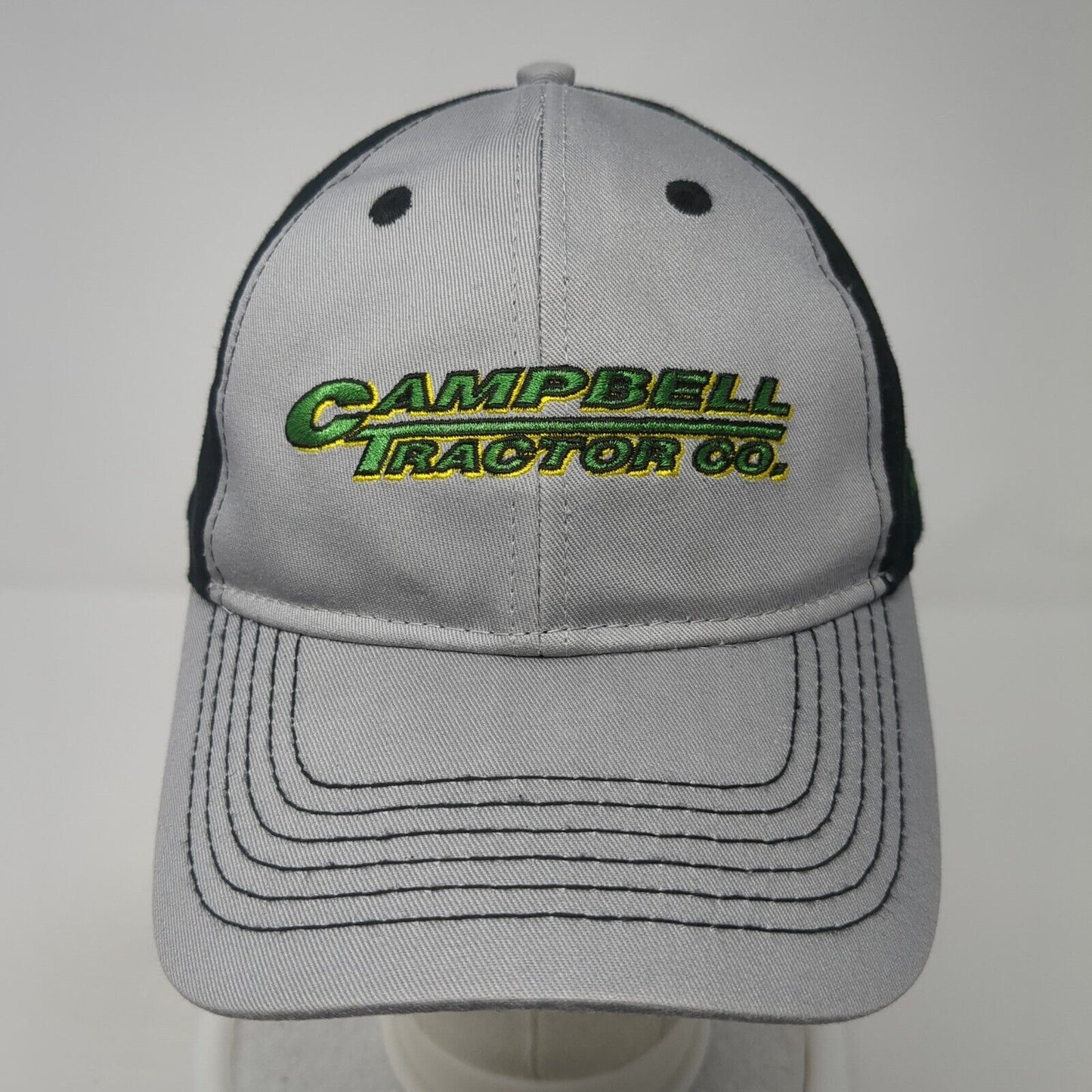 Campbell Tractor Co. Strapback Hat Gray OS Adjustable Embroidered John Deere