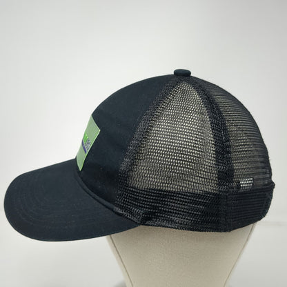 Port Authority Baseball Cap Black One Size LogoBranders Mesh Strapback Patch Hat