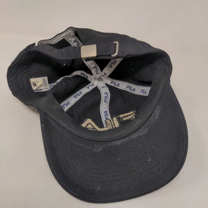 FILA Slideback Hat Black One Size Embroidered 6 Panel Vent Holes