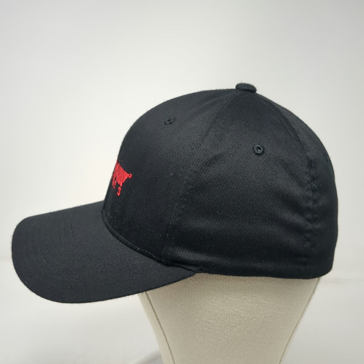 Kershaw Knives Flexfit Baseball Cap Hat Black Red Size M Curved Brim Structured
