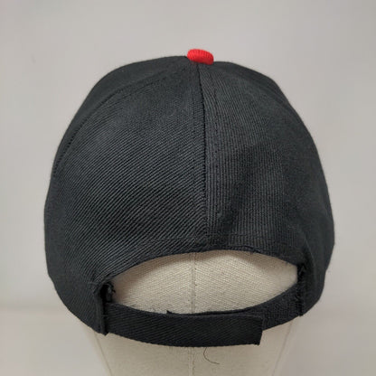 Great Wall Strapback Hat Black One Size Embroidered 6 Panel Colorblock