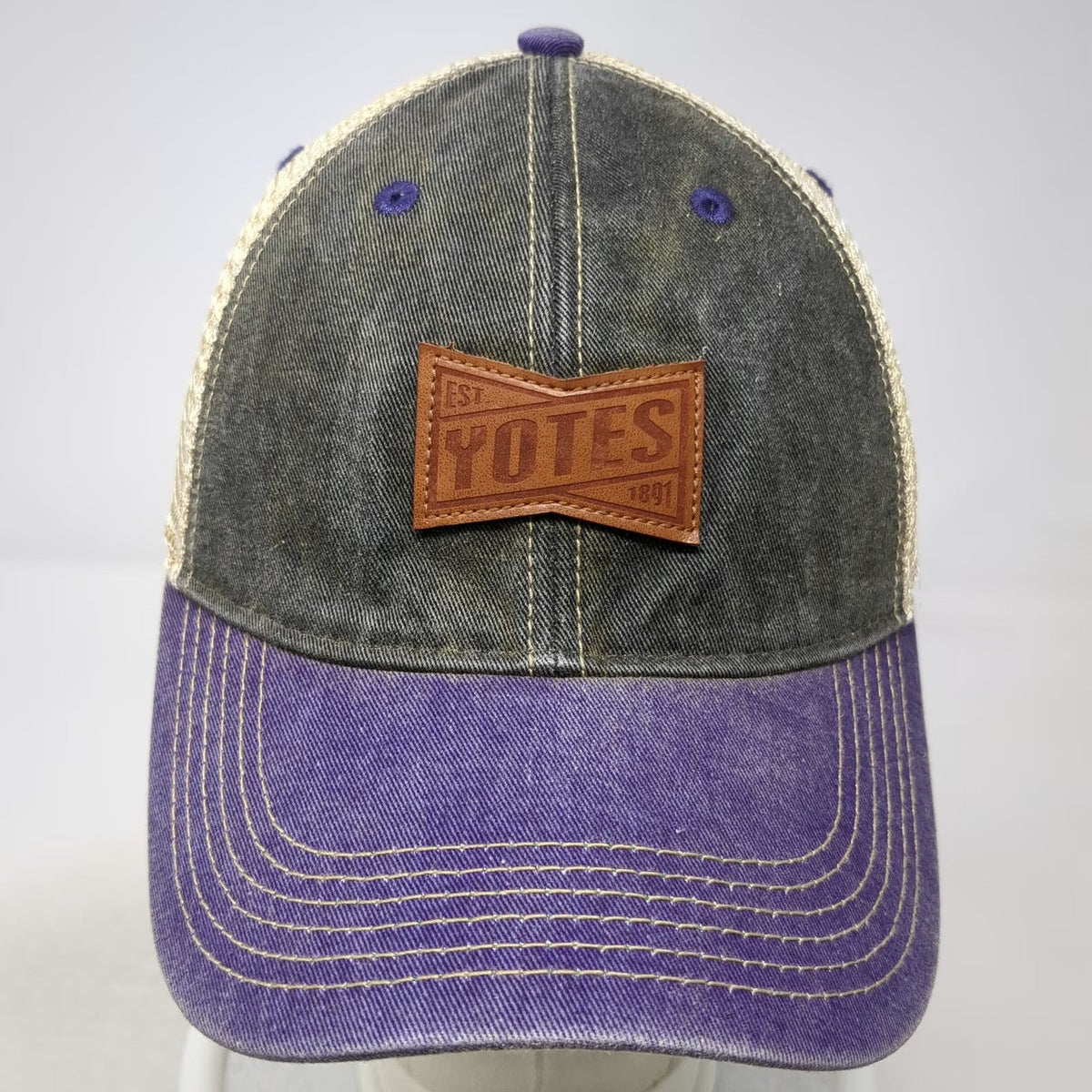 Legacy NCAA Idaho Yotes Trucker Hat Purple Gray OS Snapback Leather Patch 1891