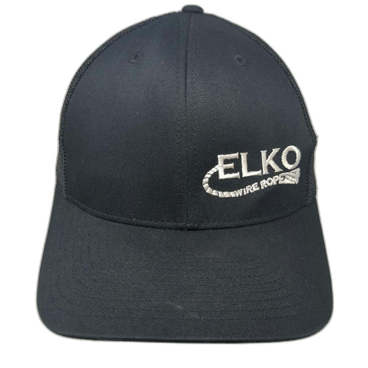 Richardson Trucker Hat Black One Size Snapback Mesh Elko Wire Rope Embroidered