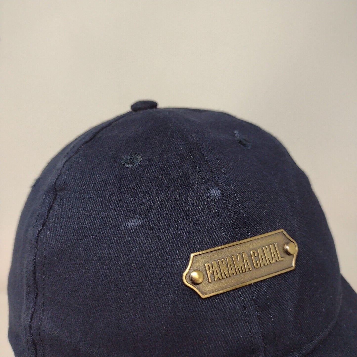 Panama Canal Slideback Hat Blue One Size Solid Adjustable 6 Panel