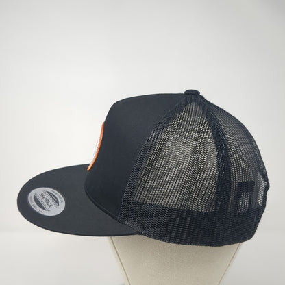 208 Properties Patch Snapback Trucker Hat Black One Size Mesh Back