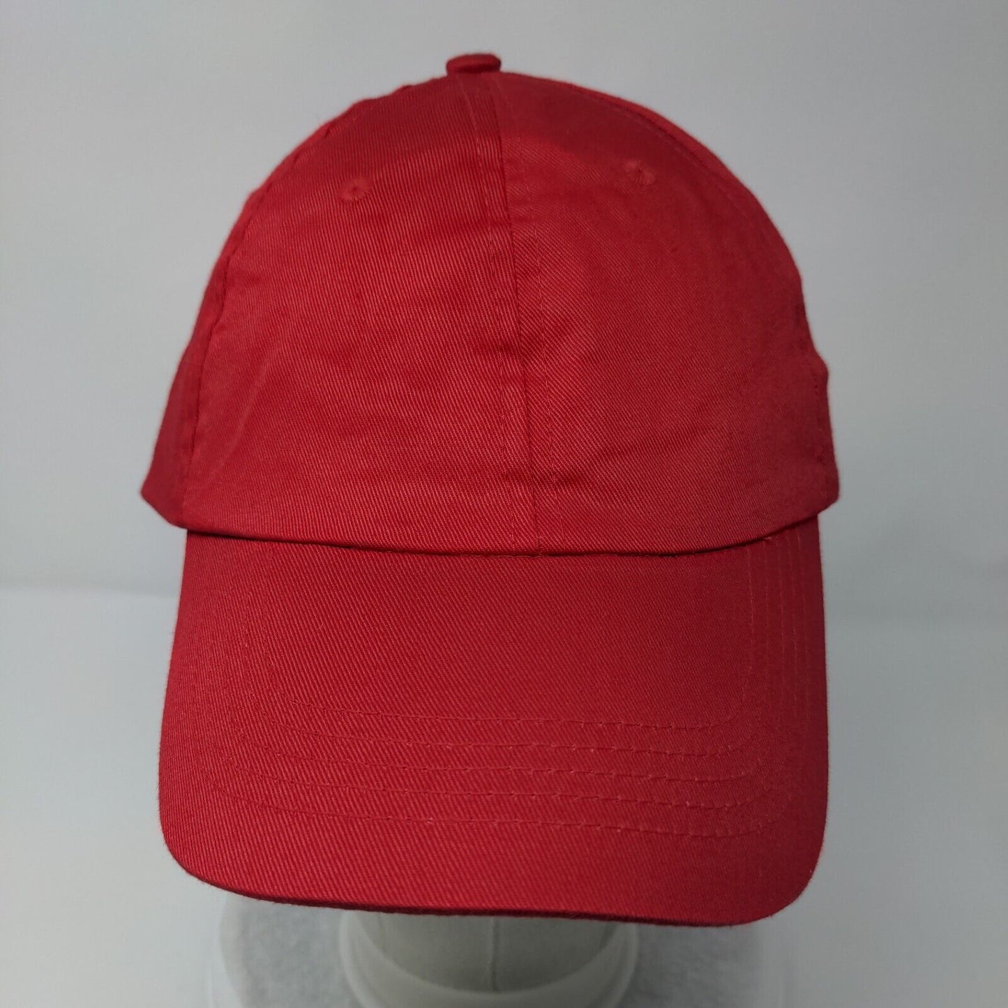 Unbranded Strapback Hat Red One Size Adjustable Solid Blank 6 Panel P