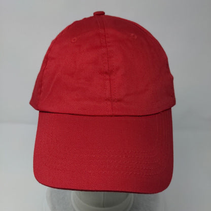 Unbranded Strapback Hat Red One Size Adjustable Solid Blank 6 Panel P