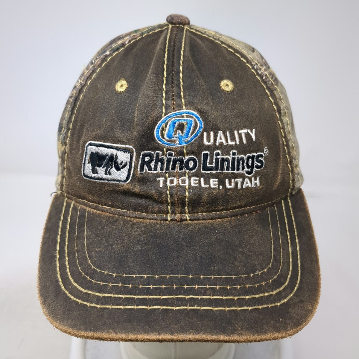 Port Authority Rhino Linings Tooele Utah Brown Camo Baseball Cap One Size Hat