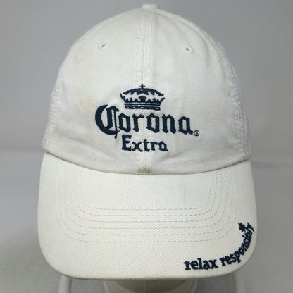 Corona Extra Baseball Cap White One Size Blue Slideback Relax Responsibly Hat