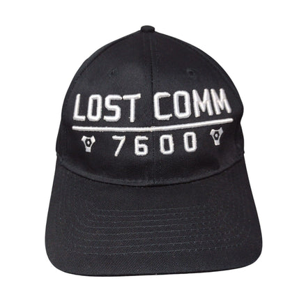 Lost Comm 7600 Slideback Hat Black OSFA Embroidered Logo Polyester Blend