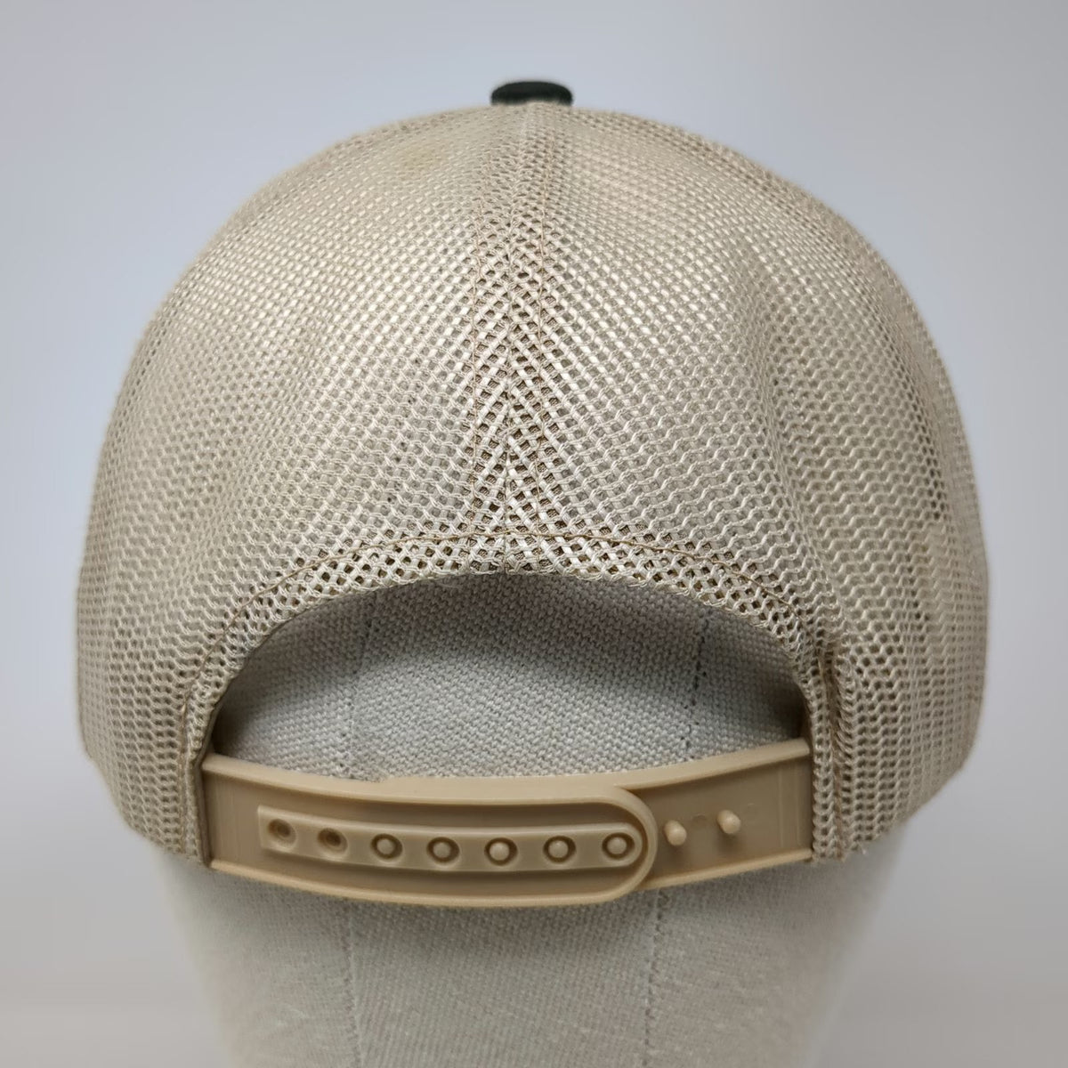 John Deere Trucker Hat Beige One Size Mesh Back Snapback Logo K-Products Work