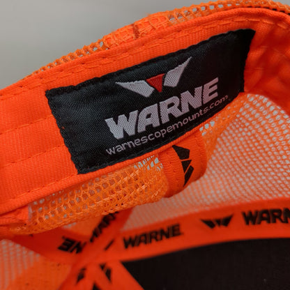 Warne Trucker Hat Black Orange One Size American Flag Mesh Contrast Stitching