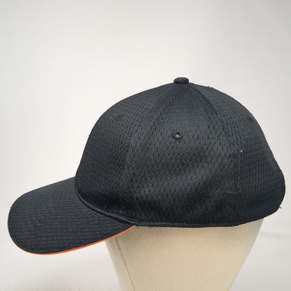 Chef Works Baseball Cap Black One Size Mesh Slideback Orange Trim Uniform Hat