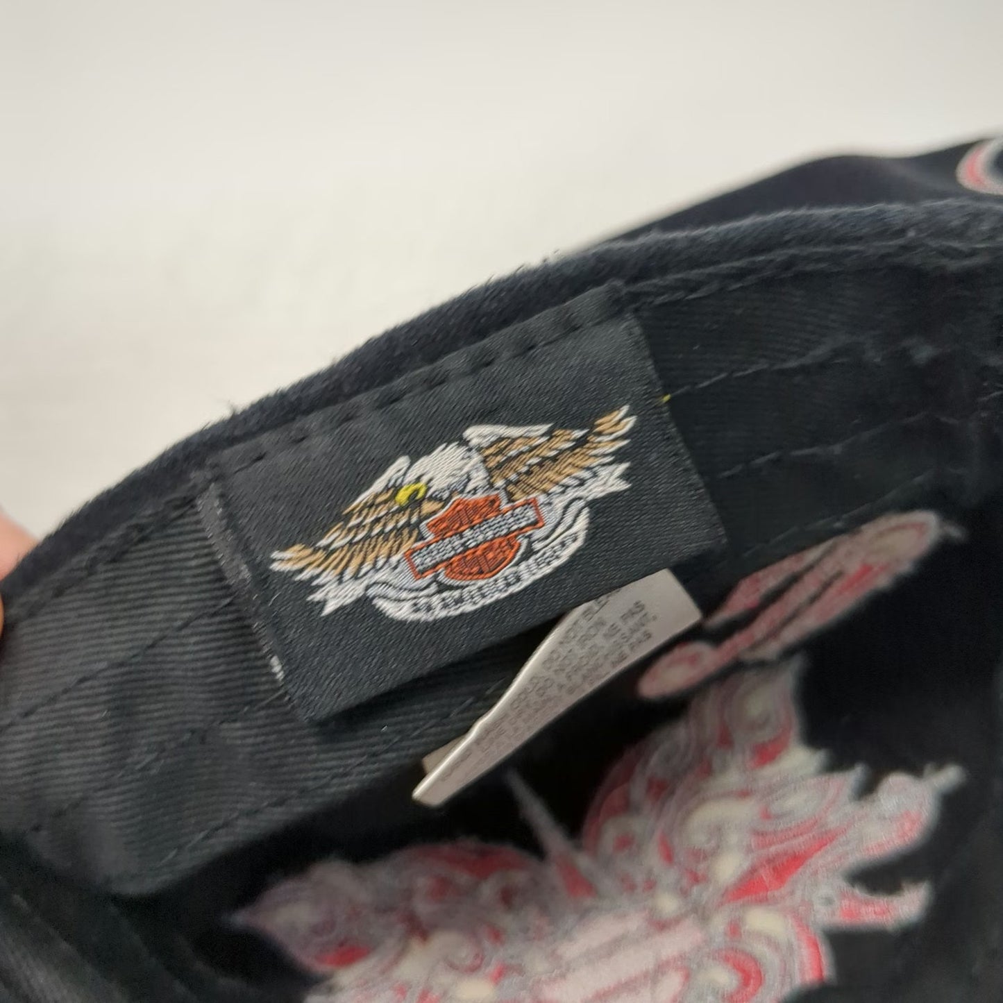 Harley-Davidson Baseball Cap Black Red Silver One Size Tribal Embroidery Hat
