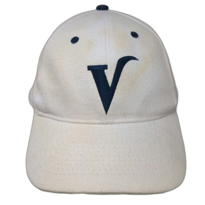 Snapback Hat White One Size Valley National Bank V Logo Green Under Brim Cotton