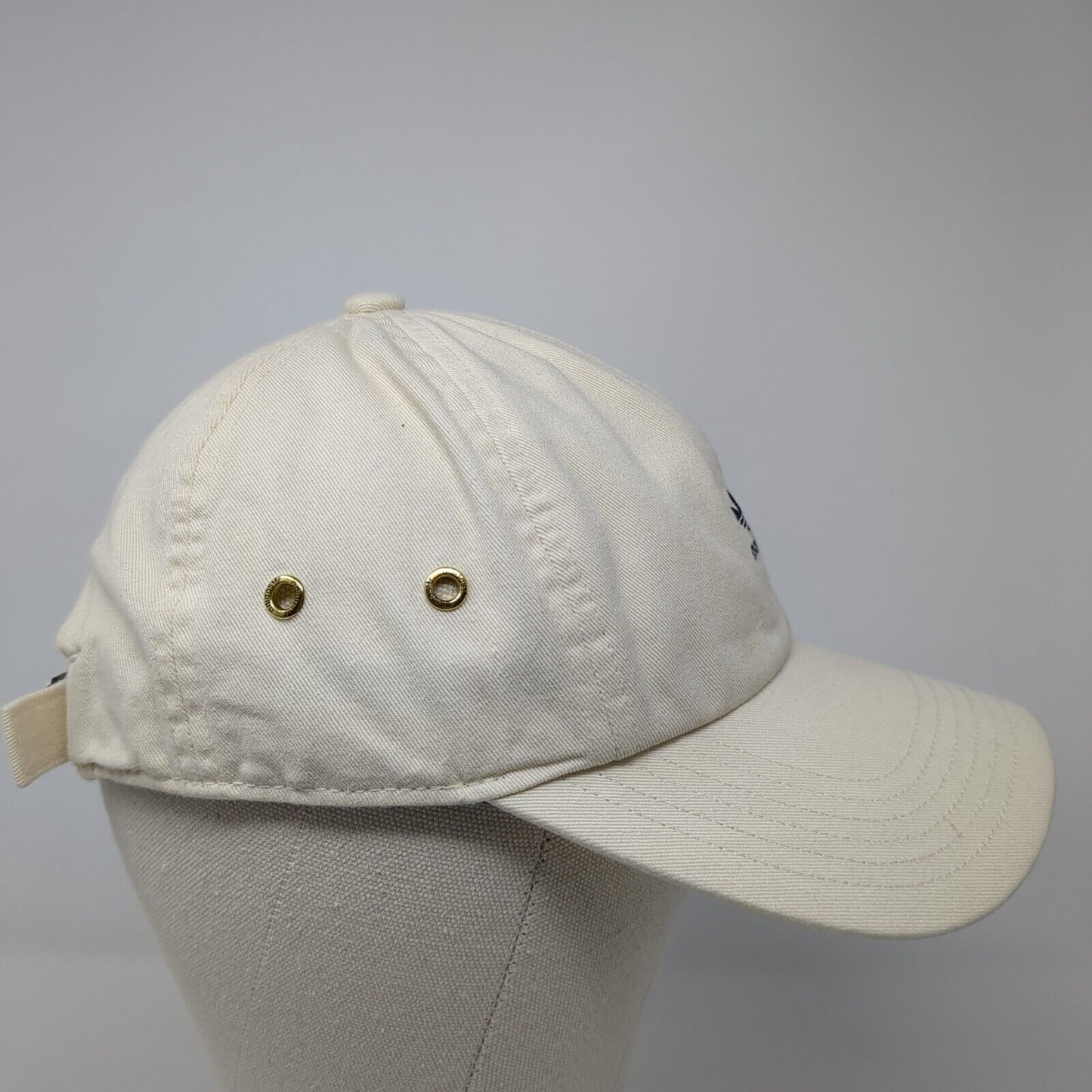 Adidas Trefoil Logo Slideback Hat Beige One Size Adjustable Embroidered