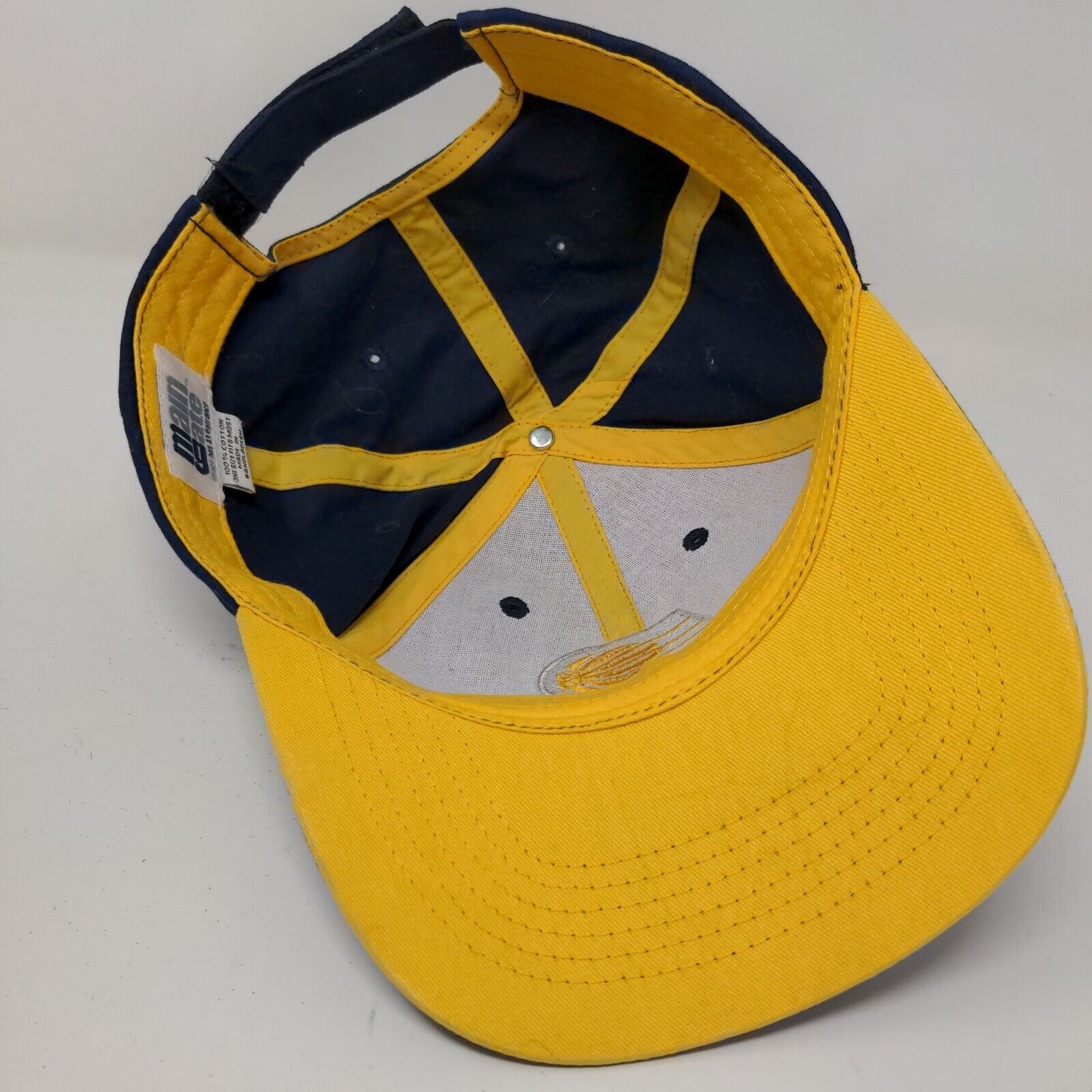 Main Gate Men's Strapback Hat Blue Yellow OSFM Embroidered Logo Indiana Pacers