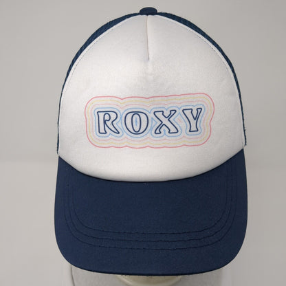 ROXY Snapback Trucker Hat Blue One Size Adjustable Mesh Back 6 Panel Polyester
