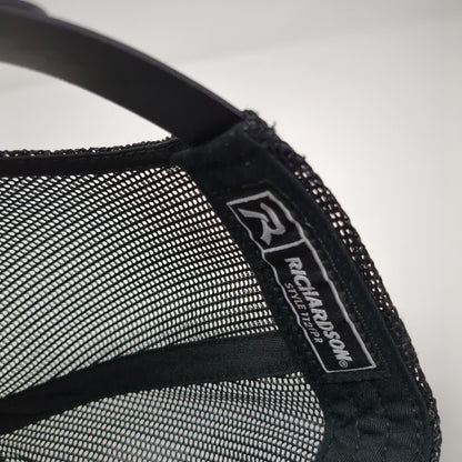 Richardson Snapback Trucker Hat Black One Size Adjustable Mesh Back Rope Blank