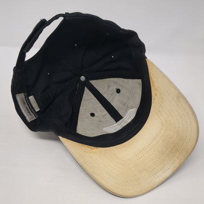 Reebok Strapback Hat Black One Size Embroidered Logo Adjustable 6 Panel