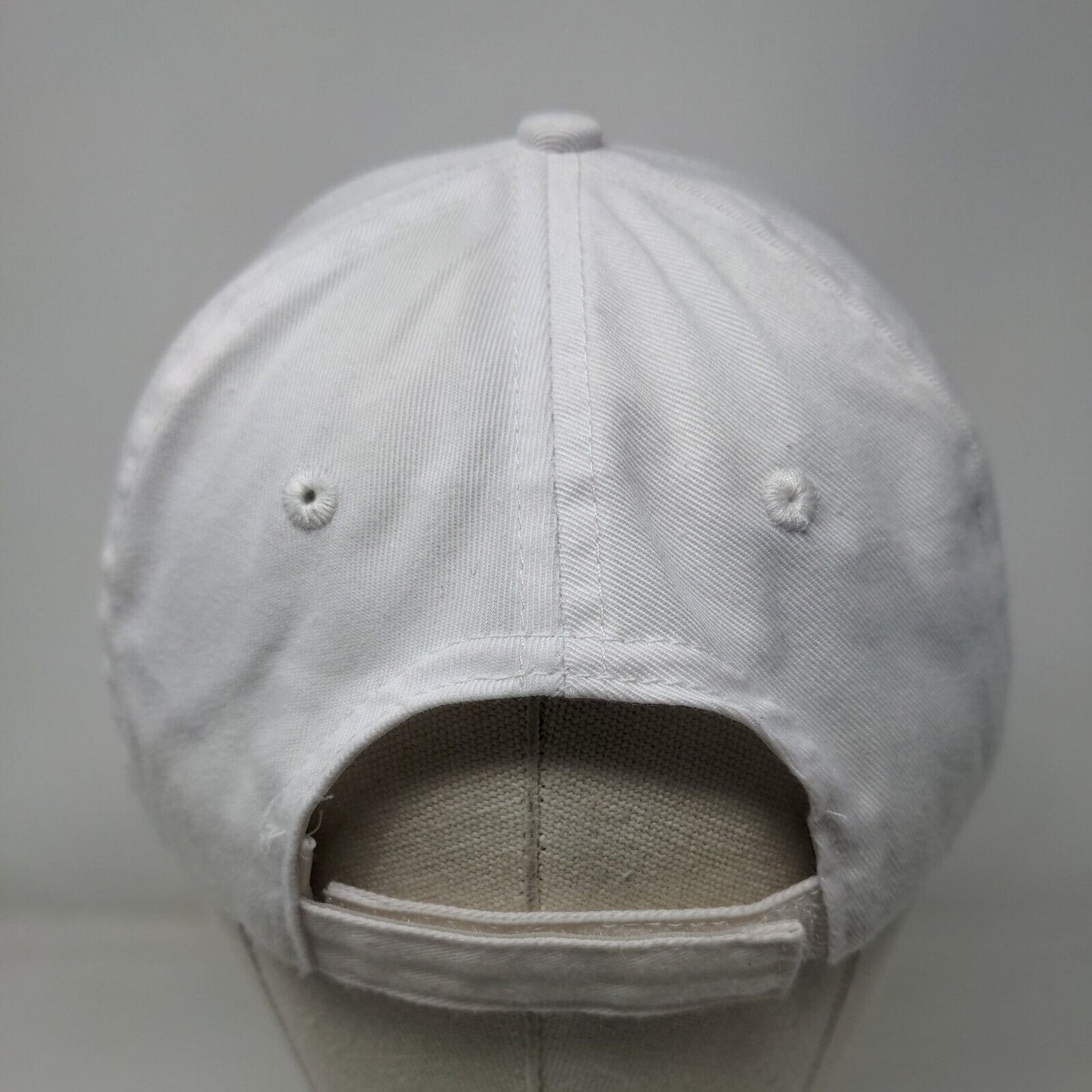 Unbranded Strapback Hat White One Size Adjustable Vented Holes 6 Panel Blank