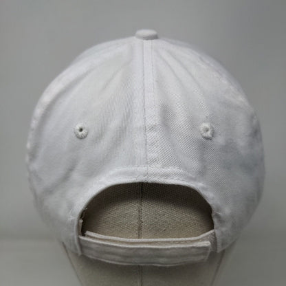 Unbranded Strapback Hat White One Size Adjustable Vented Holes 6 Panel Blank