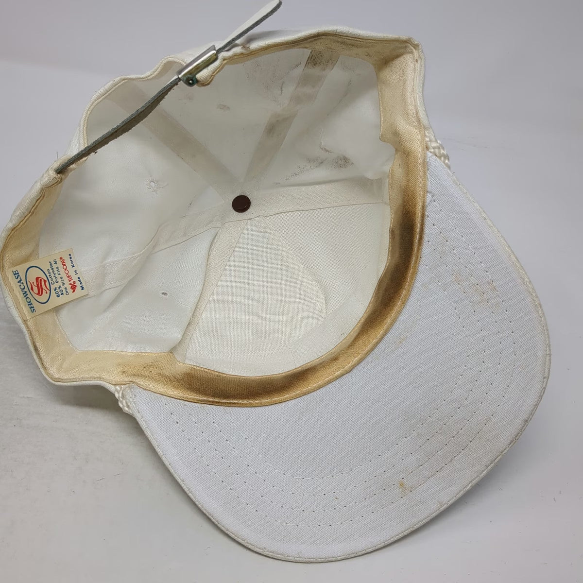 Showcase 5 Panel White One Size Ball Jar Logo Rope Hat Adjustable Slideback