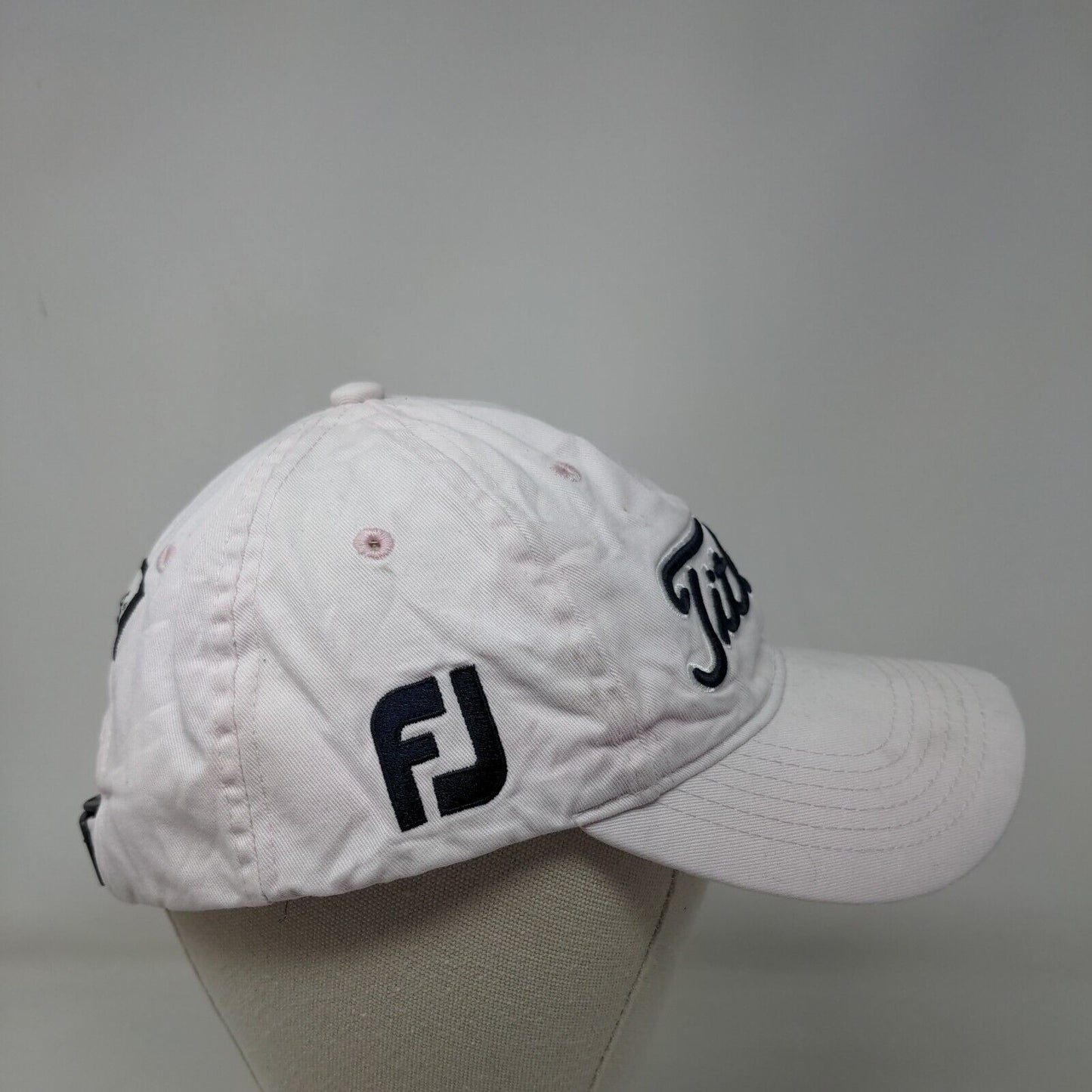 Titleist FJ Slideback Hat Whiteish-Pink One Size Adjustable Embroidered 6 Panel