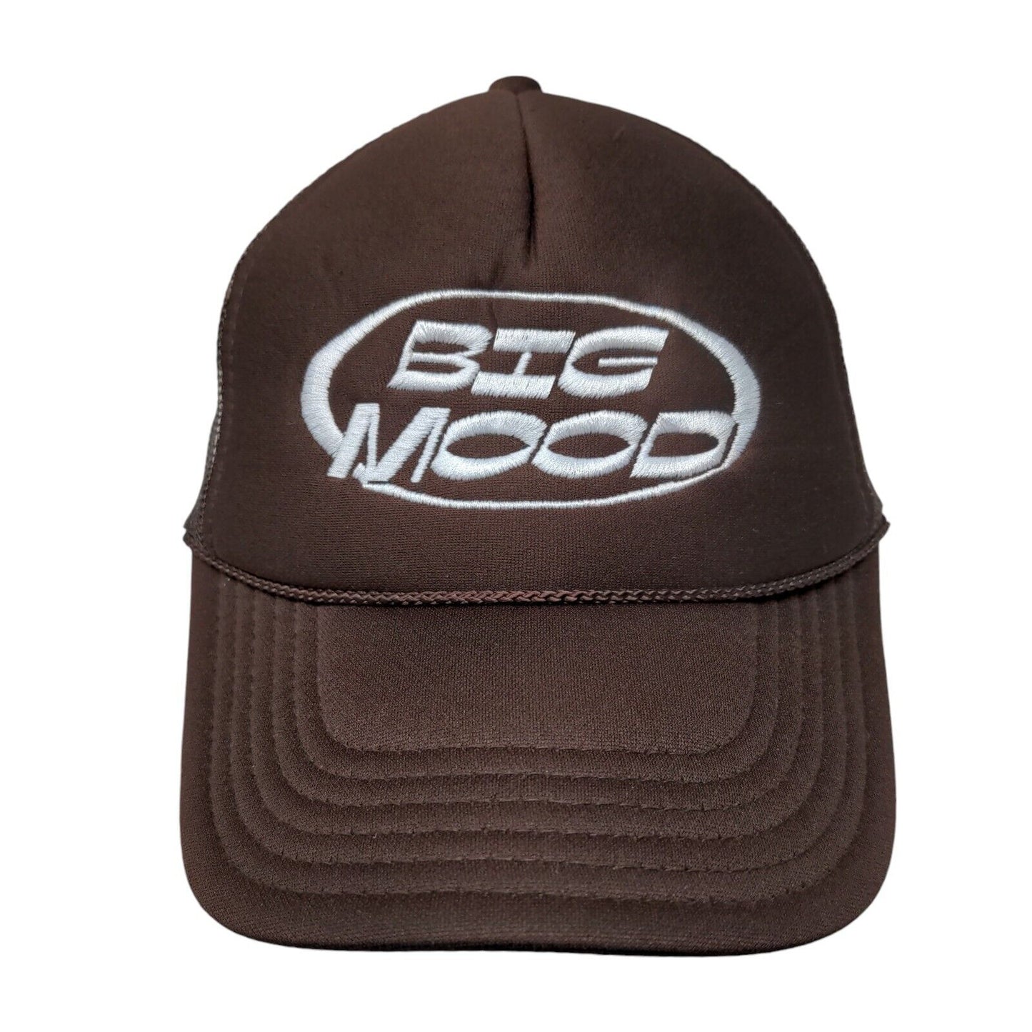 Big Mood Snapback Trucker Hat Brown OSFM Adjustable Rope Mesh Back Otto