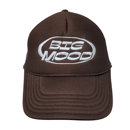 Big Mood Snapback Trucker Hat Brown OSFM Adjustable Rope Mesh Back Otto