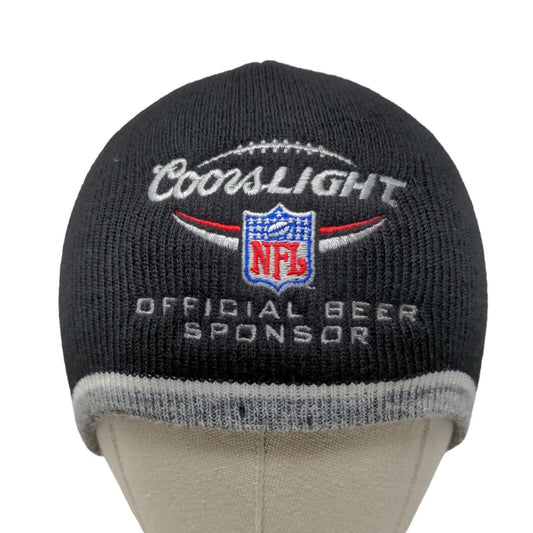 Coors Light Men's NFL Beer Sponsor Knit Beanie Hat Cap Black Embroidered Logo