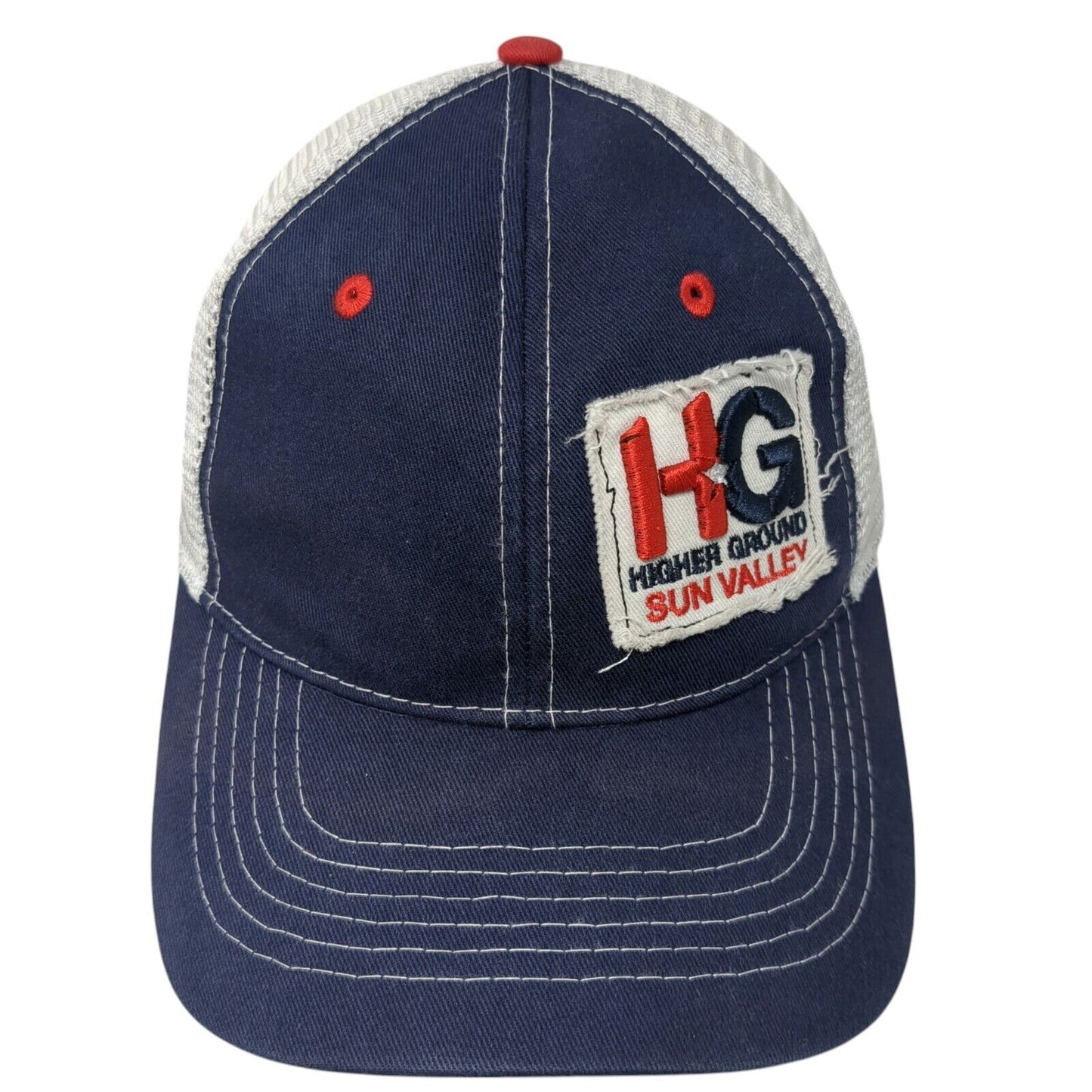 HG Higher Ground Sun Valley Strapback Trucker Hat Blue OS Mesh Back Vie Gear
