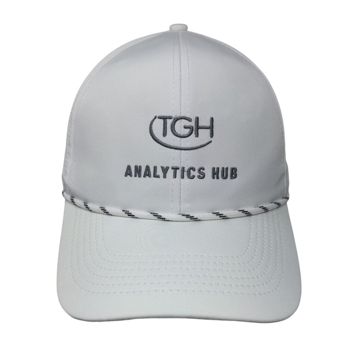 TGH Analytics Hub Strapback Hat White OSFA Adjustable Embroidered Rope Imperial
