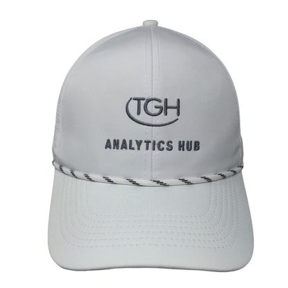 TGH Analytics Hub Strapback Hat White OSFA Adjustable Embroidered Rope Imperial
