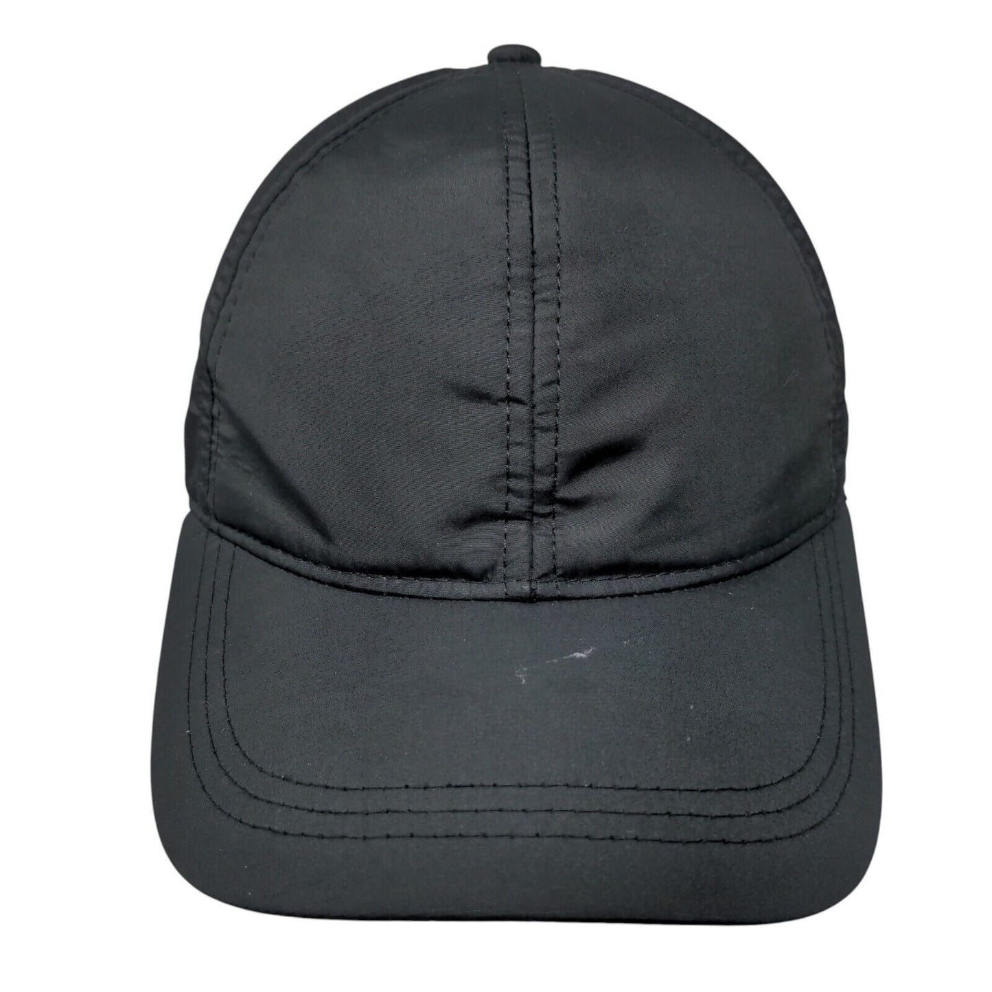 Unbranded Strapback Hat Black One Size Adjustable Vented Holes 6 Panel Blank