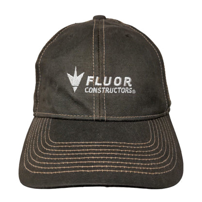 Fluor Strapback Hat Brown One Size Embroidered Full Fit Made in Canada