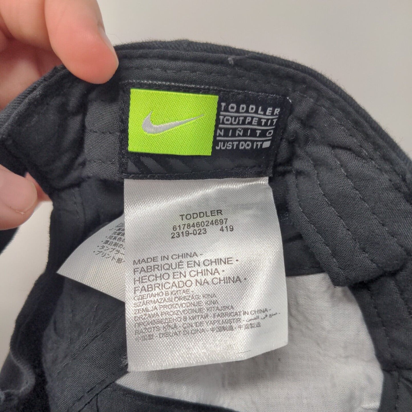 Nike Just Do It Toddler Strapback Hat Black OS Adjustable Embroidered Swoosh