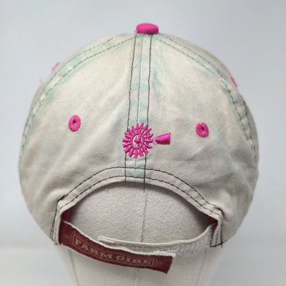 Mechanic Farm Girl Trained & Certified Strapback Hat Tan One Size Adjustable