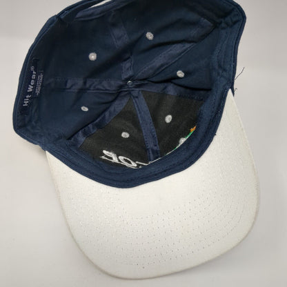 MECOP Strapback Hat Blue One Size Adjustable Solid 6 Panel Hit Wear