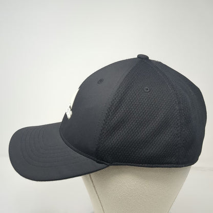 Adidas Baseball Cap Black XL Flexfit Mesh Back Reflective Stripe Rubberized Hat