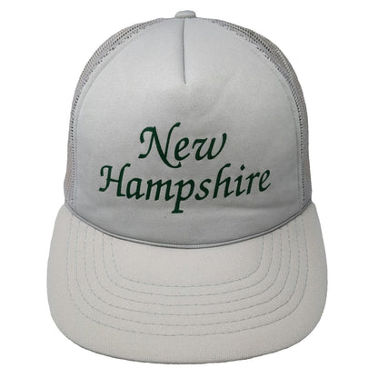 Yupoong Trucker Hat Gray One Size New Hampshire Green Script Mesh Back Hat