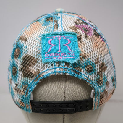 Robin Ruth Trucker Hat Blue One Size Hawaii Aloha State Floral Quilted Mesh