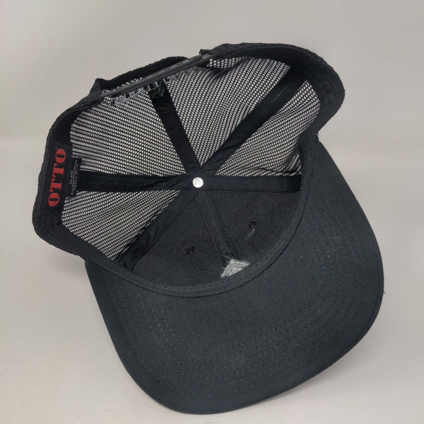 Wood Grain Snapback Mesh Back Trucker Hat Black OSFM 6 Panel Otto