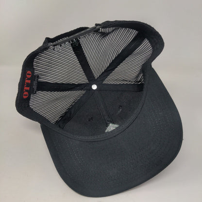 Wood Grain Snapback Mesh Back Trucker Hat Black OSFM 6 Panel Otto