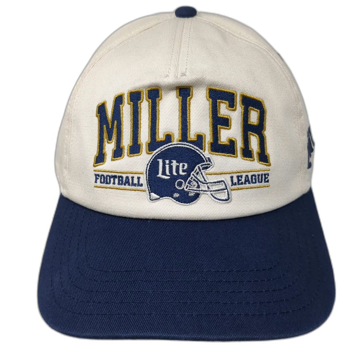 American Needle 5 Panel Miller Lite Football League Hat White One Size Blue