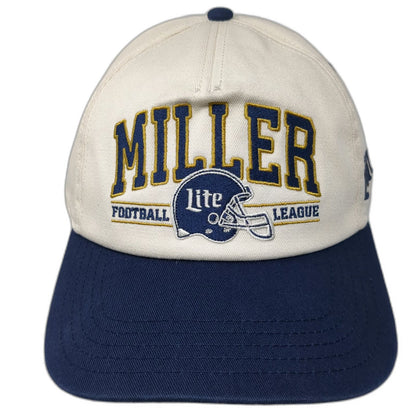 American Needle 5 Panel Miller Lite Football League Hat White One Size Blue