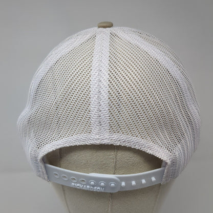 Richardson Snapback Mesh Back Trucker Hat Tan One Size Leather Patch
