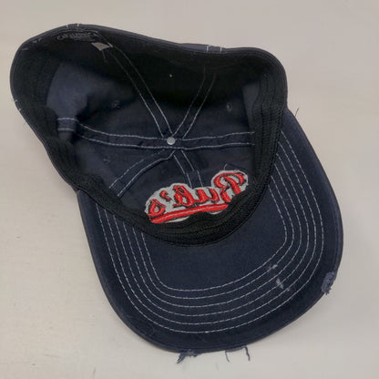 Bub's Big Ugly Fitted Hat Blue 57cm Embroidered 6 Panel Cap America